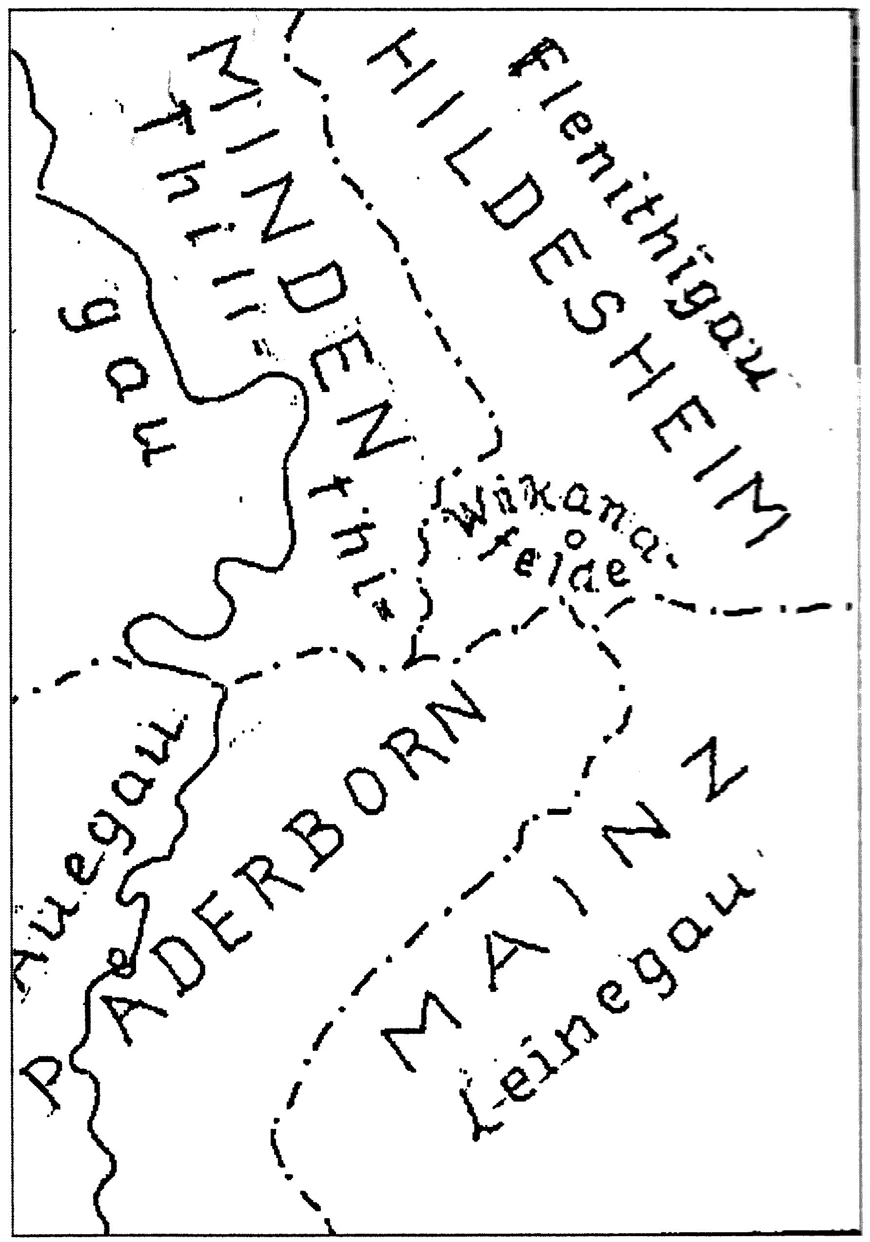 Karte der Diözesen und Gaue nach Tacke